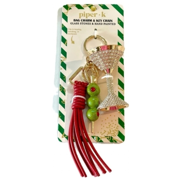 🫒🔹️ Piper K🔹️ Martini Olive Keychain Bag Charm - Picture 2 of 7